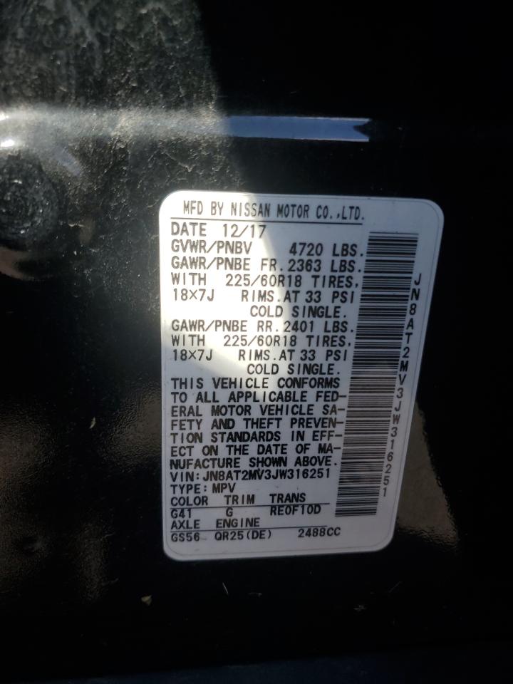 2018 Nissan Rogue S VIN: JN8AT2MV3JW316251 Lot: 84426135