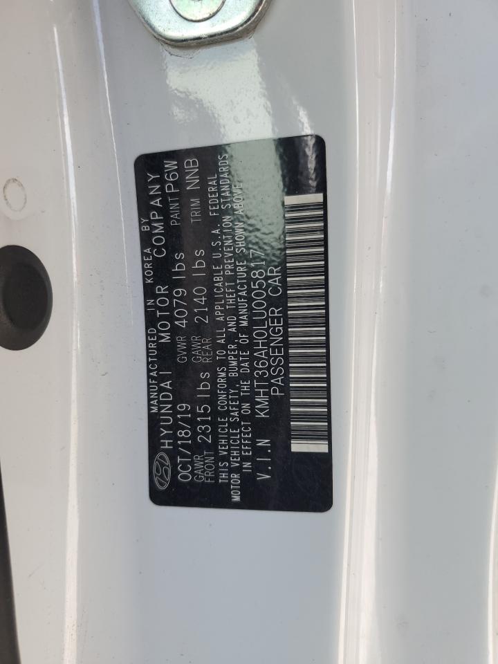 2020 Hyundai Veloster N VIN: KMHT36AH0LU005817 Lot: 80144425