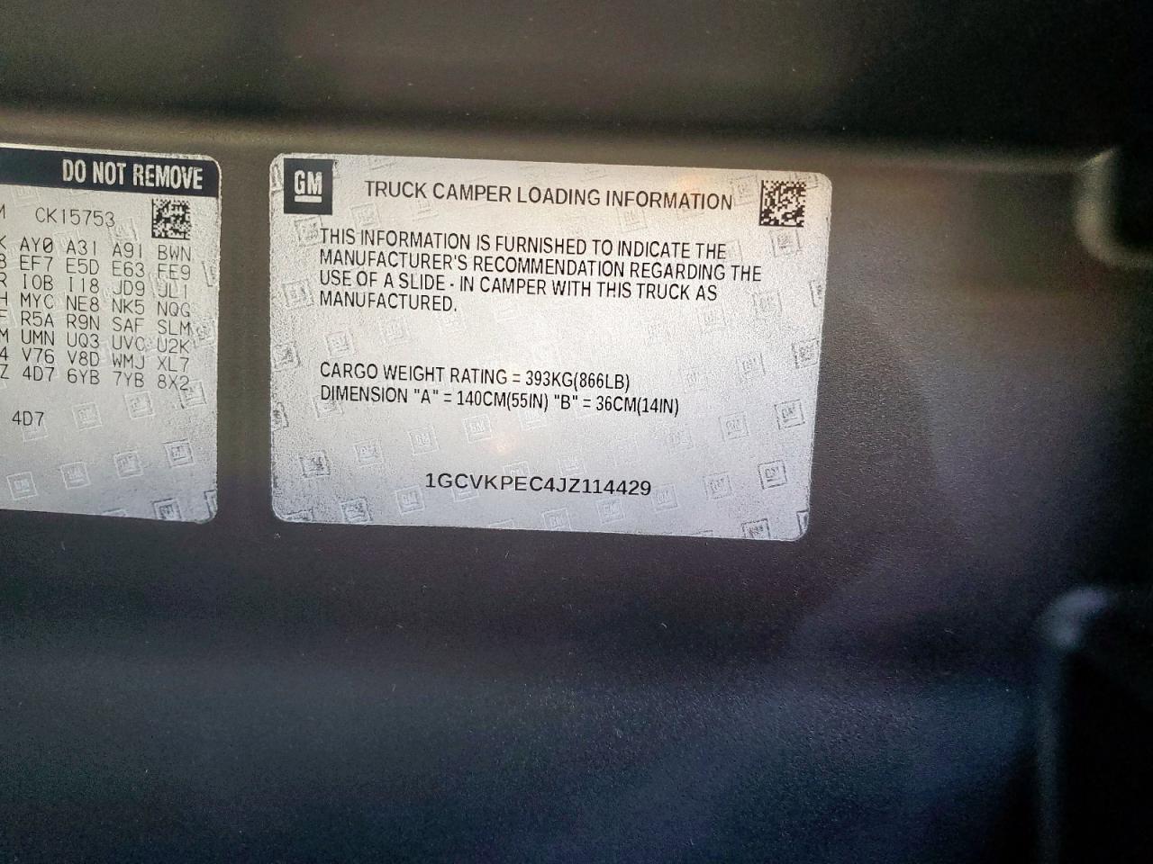 2018 Chevrolet Silverado K1500 Custom VIN: 1GCVKPEC4JZ114429 Lot: 84775935