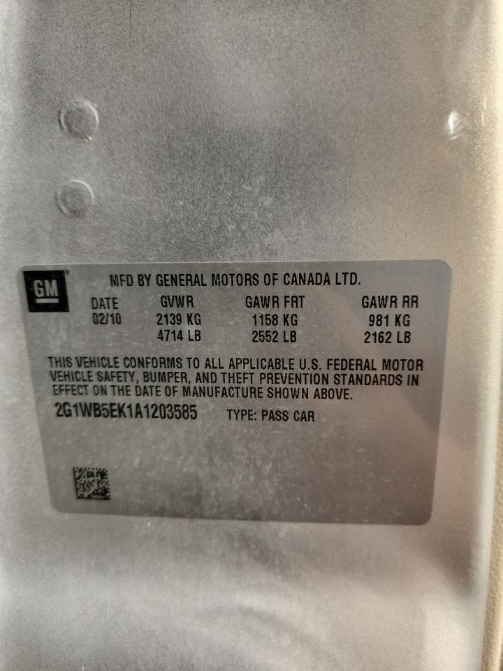 2010 Chevrolet Impala Lt VIN: 2G1WB5EK1A1203585 Lot: 80207285