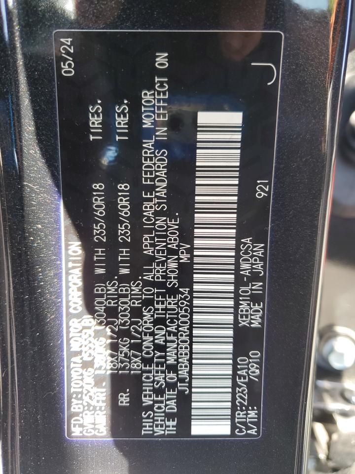 2024 Lexus Rz 300E VIN: JTJABABB0RA005934 Lot: 83820935