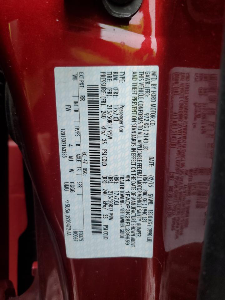 2015 Ford Focus Se VIN: 1FADP3K28FL239659 Lot: 85756085