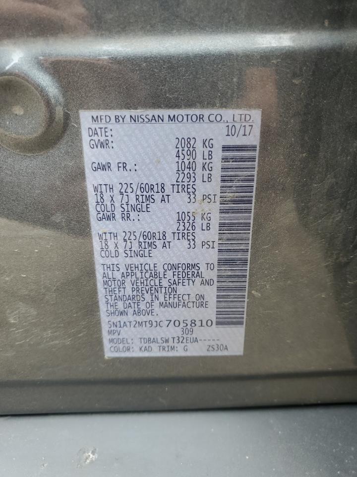 2018 Nissan Rogue S VIN: 5N1AT2MT9JC705810 Lot: 80761385