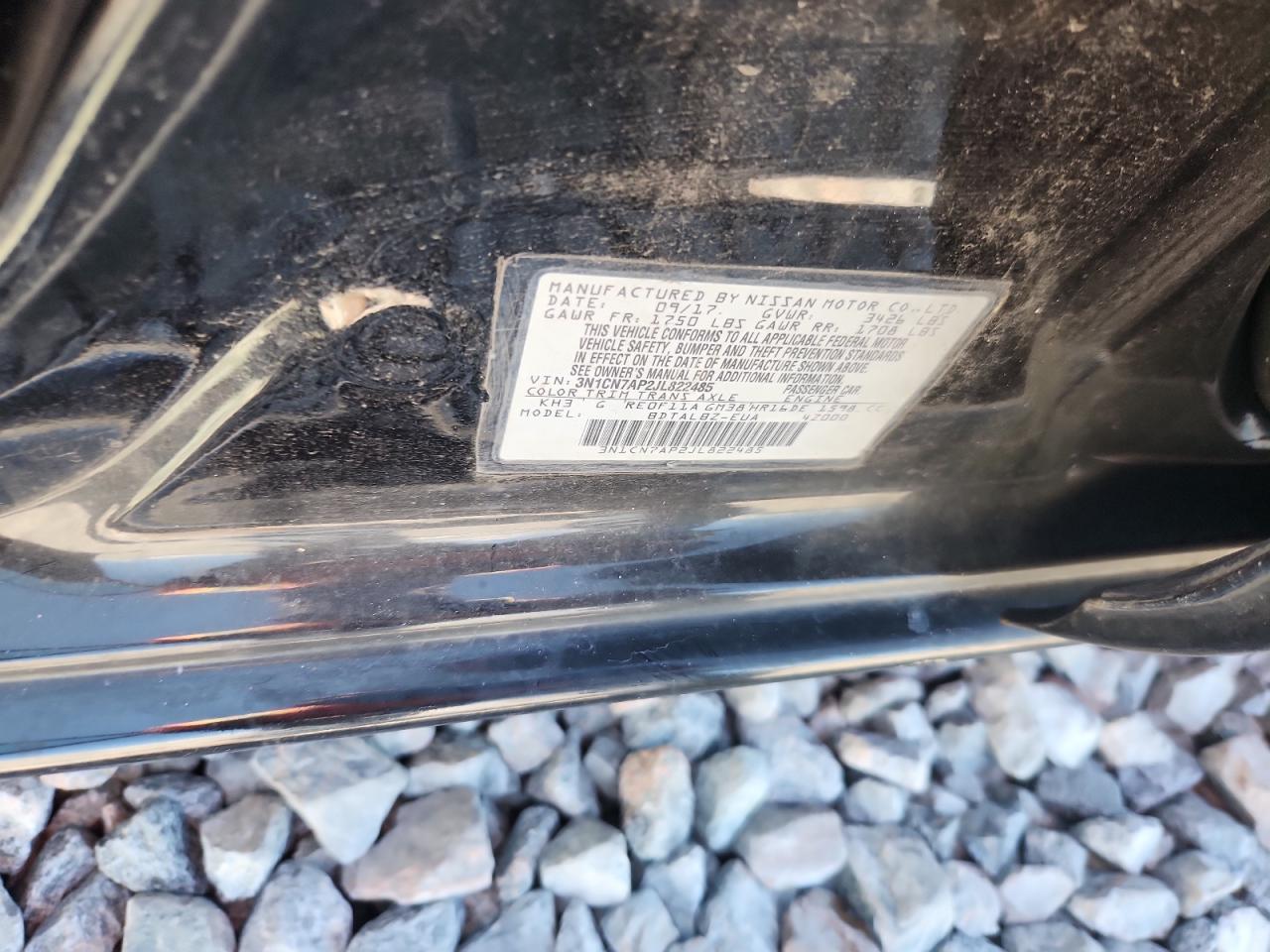 2018 Nissan Versa S VIN: 3N1CN7AP2JL822485 Lot: 83790485