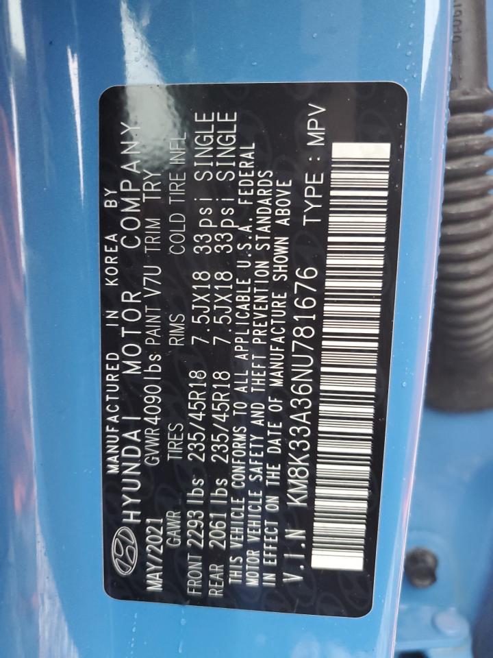 2022 Hyundai Kona N Line VIN: KM8K33A36NU781676 Lot: 81512065