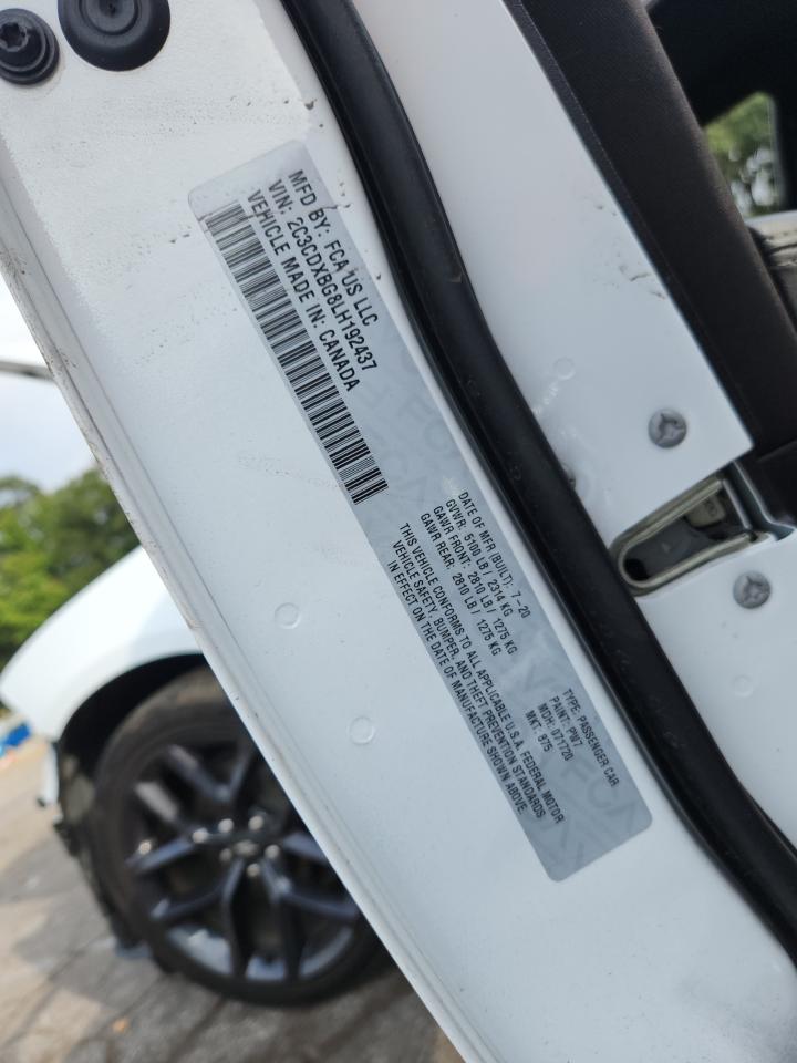 2020 Dodge Charger Sxt VIN: 2C3CDXBG8LH192437 Lot: 81361215