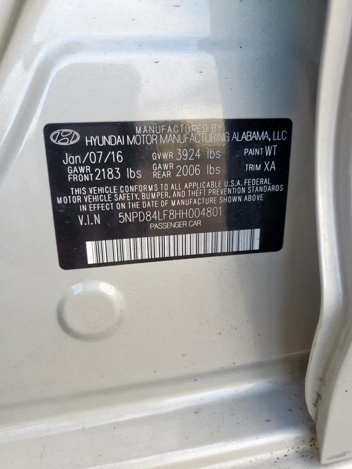 2017 Hyundai Elantra Se VIN: 5NPD84LF8HH004801 Lot: 81387125