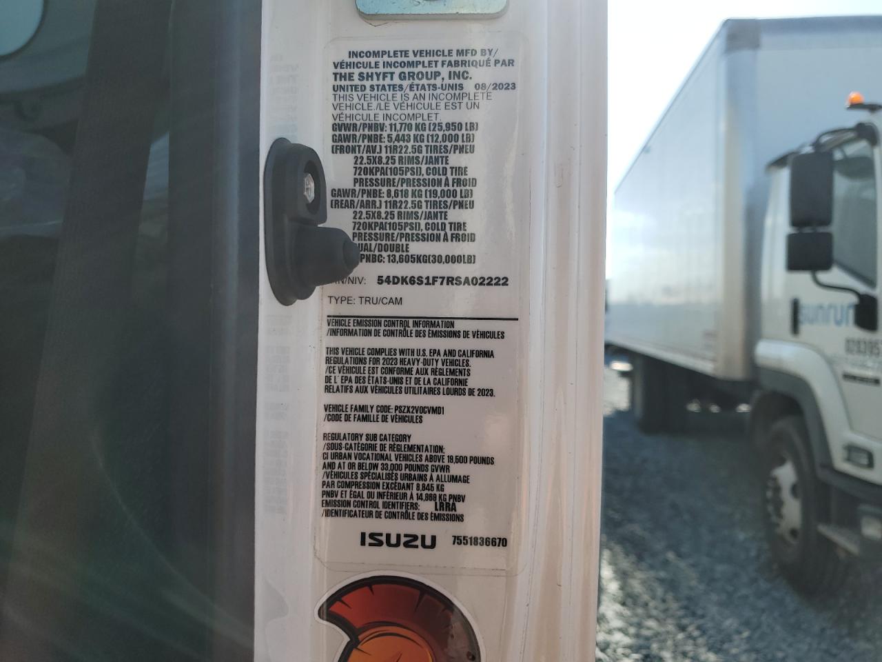 2024 Isuzu Ftr VIN: 54DK6S1F7RSA02222 Lot: 83995175