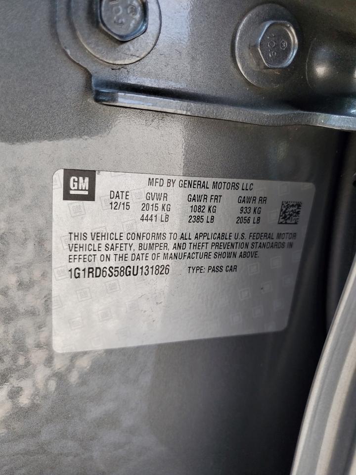 2016 Chevrolet Volt Ltz VIN: 1G1RD6S58GU131826 Lot: 80864225