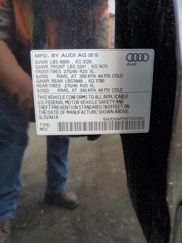 2015 Audi Q7 Prestige VIN: WA1DGAFE8FD031594 Lot: 69850855