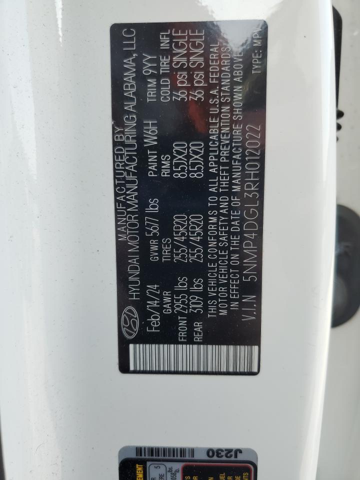 2024 Hyundai Santa Fe Limited VIN: 5NMP4DGL3RH012022 Lot: 80898465