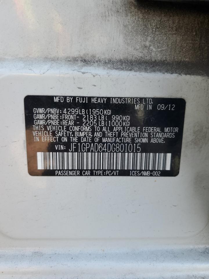 2013 Subaru Impreza Premium VIN: JF1GPAD64DG801015 Lot: 80121445