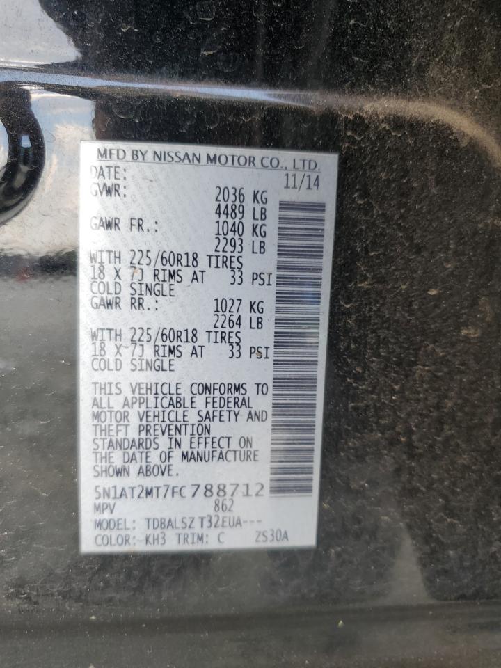 2015 Nissan Rogue S VIN: 5N1AT2MT7FC788712 Lot: 80963575