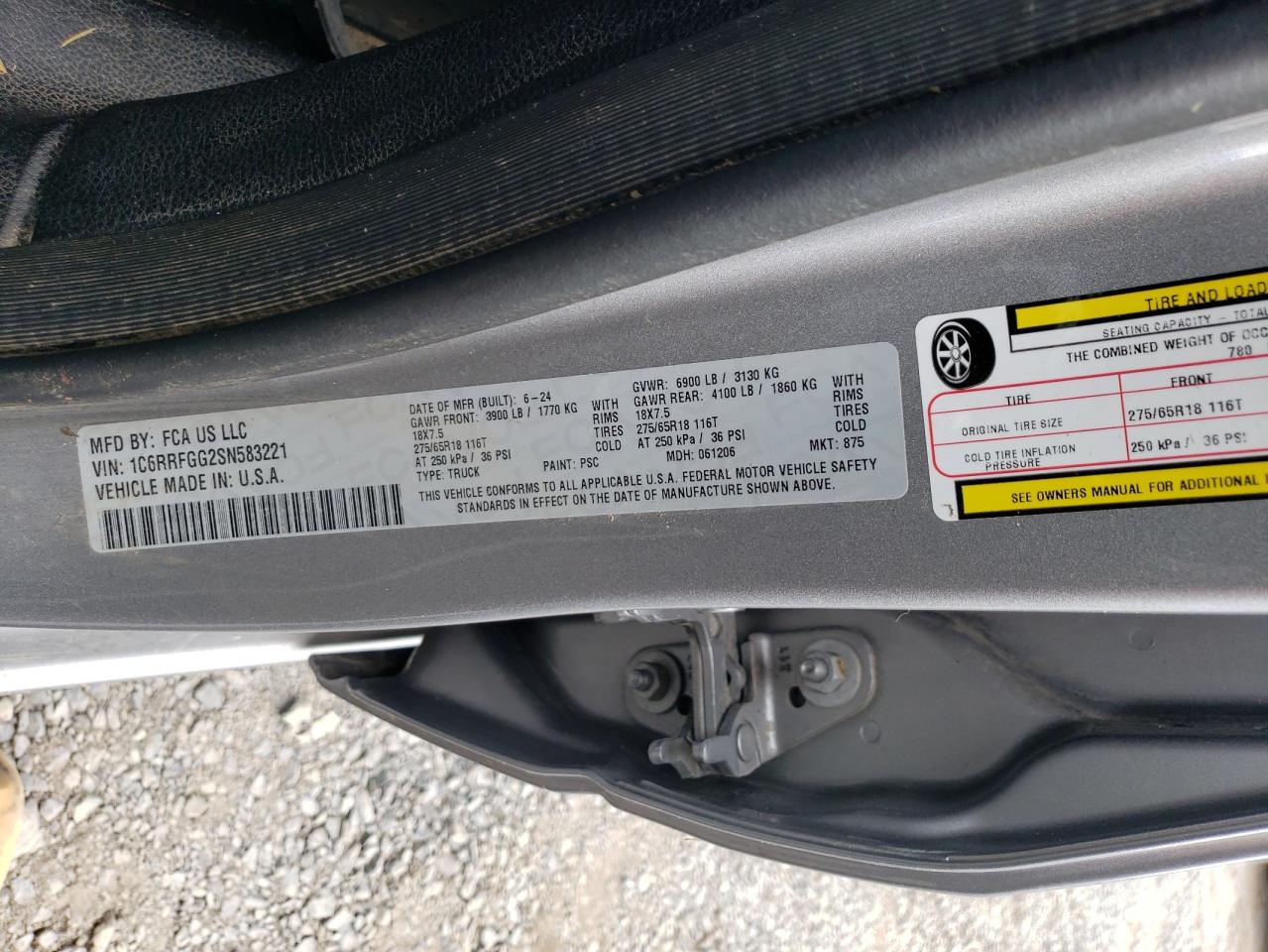 2025 Ram 1500 Tradesman VIN: 1C6RRFGG2SN583221 Lot: 80192535