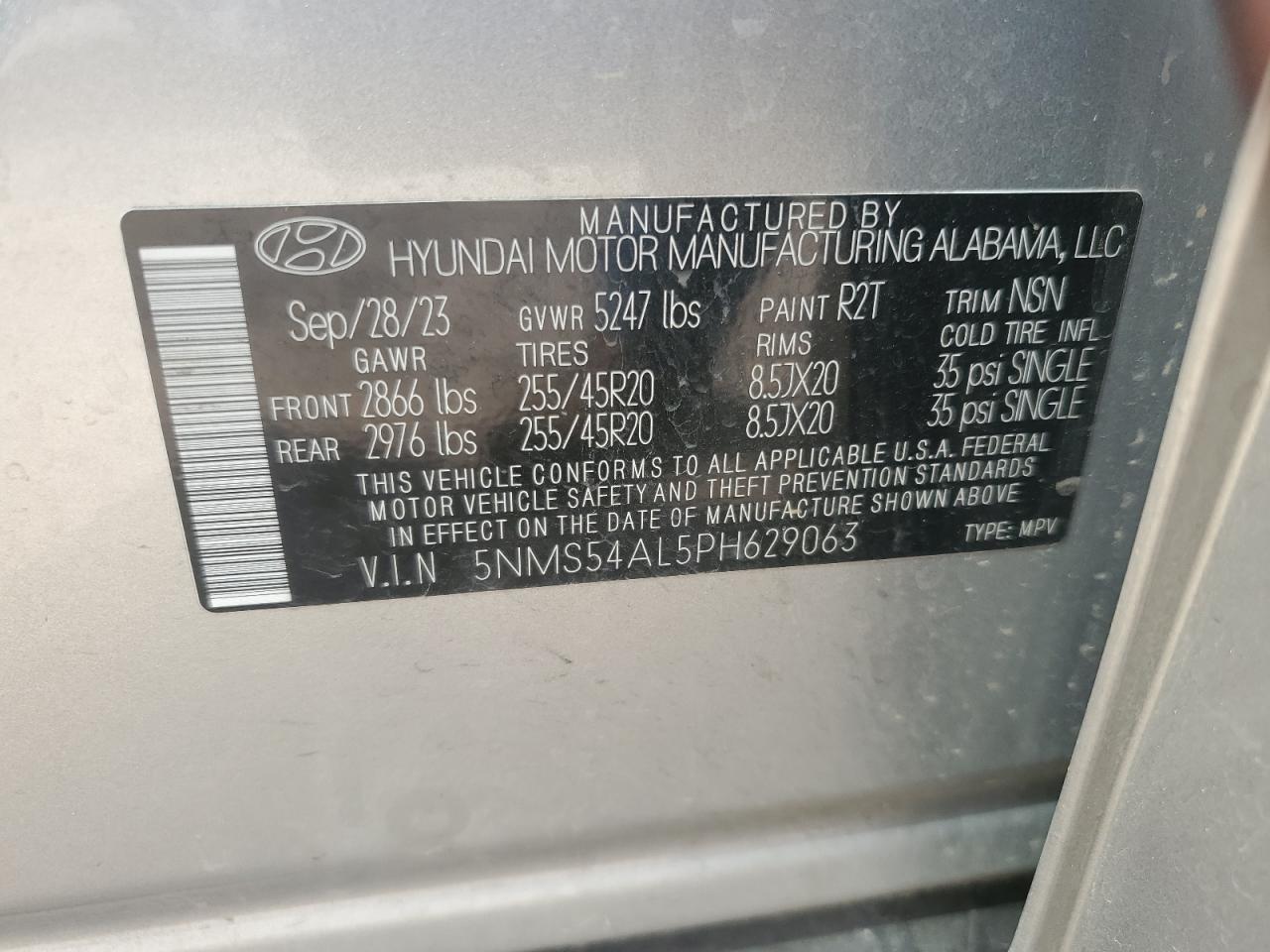 2023 Hyundai Santa Fe Calligraphy VIN: 5NMS54AL5PH629063 Lot: 81575045