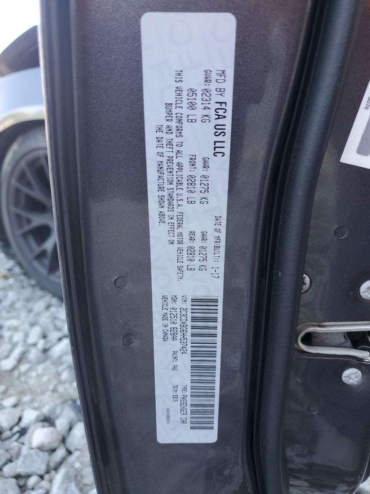 2017 Dodge Charger Se VIN: 2C3CDXBG6HH537424 Lot: 71303395