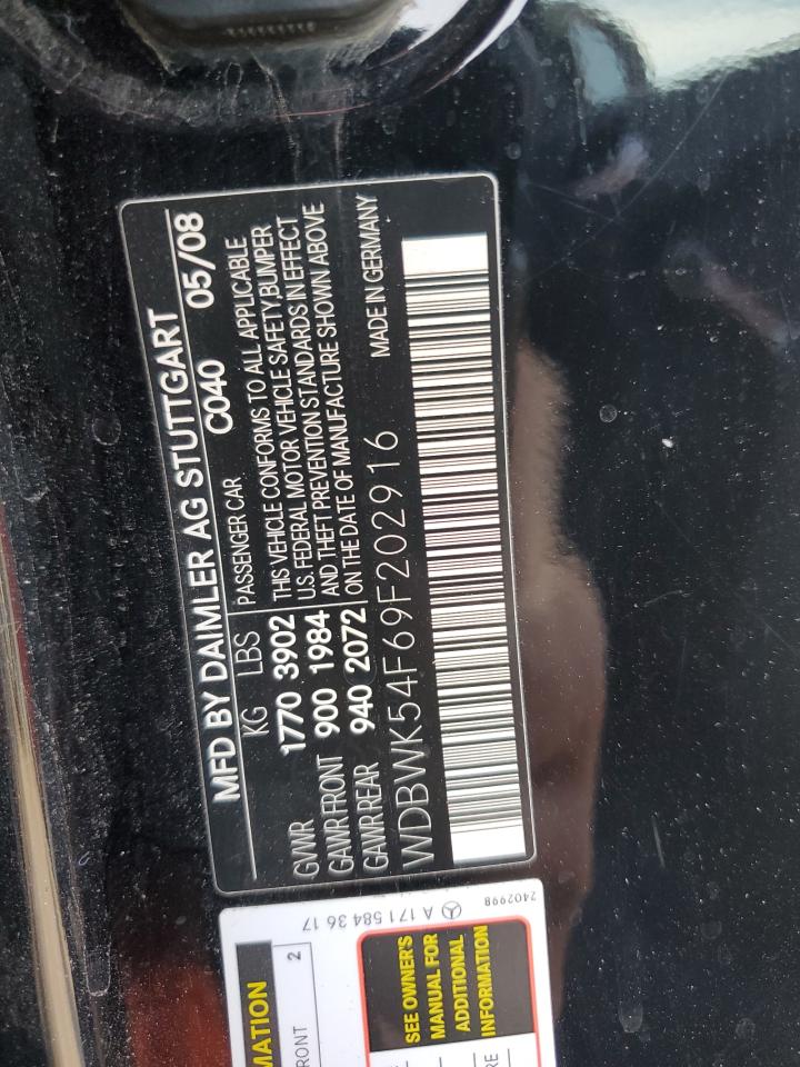 2009 Mercedes-Benz Slk 300 VIN: WDBWK54F69F202916 Lot: 81865855