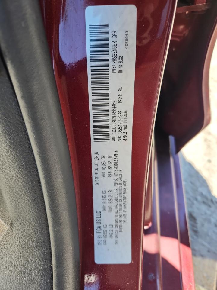 2017 Chrysler 200 Limited VIN: 1C3CCCAB2HN504400 Lot: 71062185