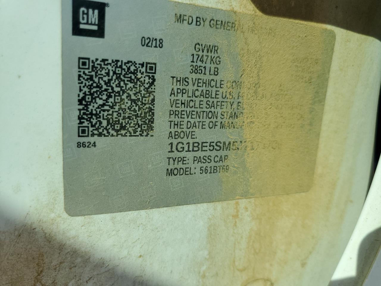 2018 Chevrolet Cruze Lt VIN: 1G1BE5SM5J7174736 Lot: 81293025