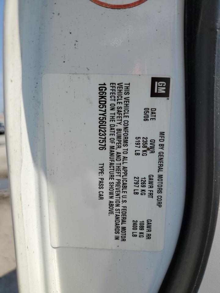 2006 Cadillac Dts VIN: 1G6KD57Y56U237576 Lot: 80016295