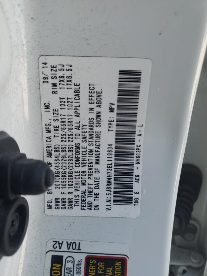 2014 Honda Cr-V Exl VIN: 5J6RM4H73EL119634 Lot: 80859445