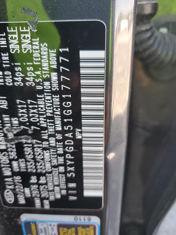 2016 Kia Sorento Lx VIN: 5XYPGDA55GG127777 Lot: 84235595