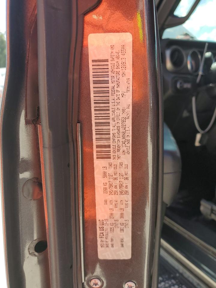 2020 Jeep Wrangler Sport VIN: 1C4GJXAN0LW227852 Lot: 83991965