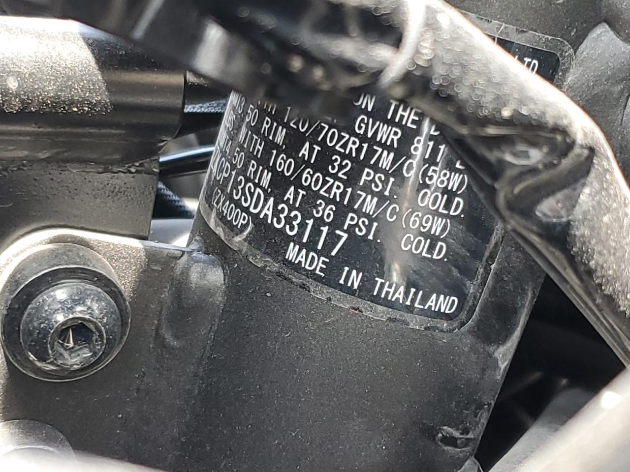 2025 Kawasaki Zx400 P VIN: ML5ZXCP13SDA33117 Lot: 81445155