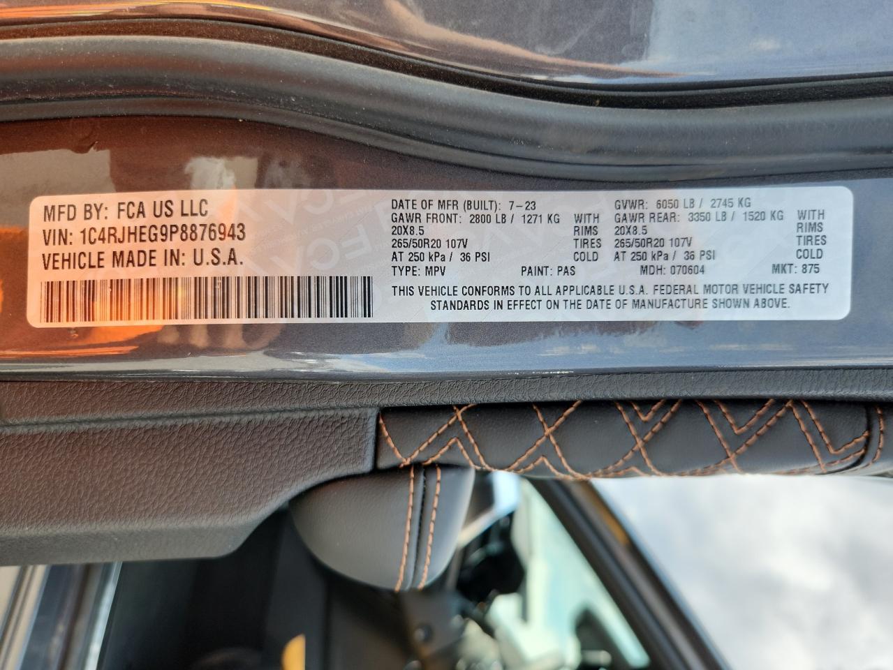 2023 Jeep Grand Cherokee Summit VIN: 1C4RJHEG9P8876943 Lot: 72029805