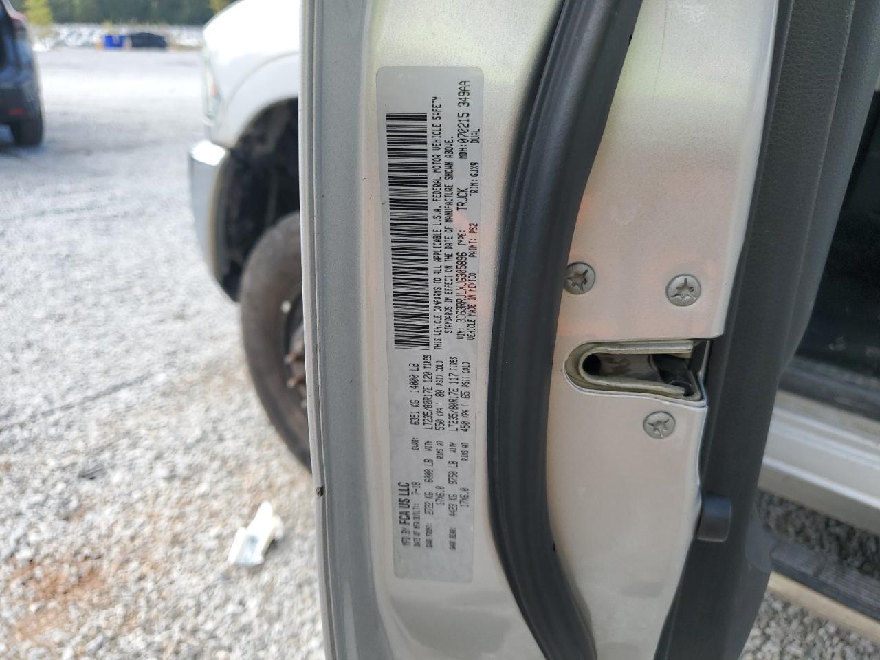 2018 Ram 3500 Laramie VIN: 3C63RRJLXJG305896 Lot: 70688965