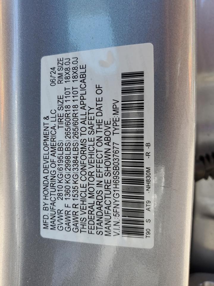 2025 Honda Pilot Trailsport VIN: 5FNYG1H69SB037677 Lot: 81494515