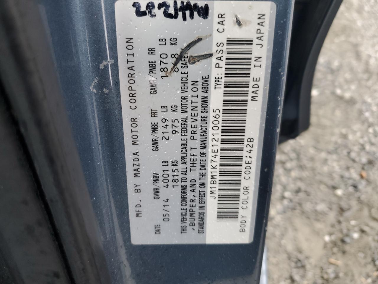 2014 Mazda 3 Sport VIN: JM1BM1K74E1210065 Lot: 84596315