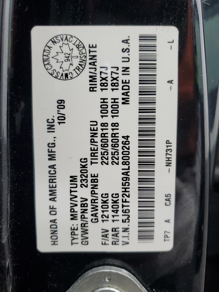 2010 Honda Accord Crosstour Exl VIN: 5J6TF2H59AL800264 Lot: 81504765