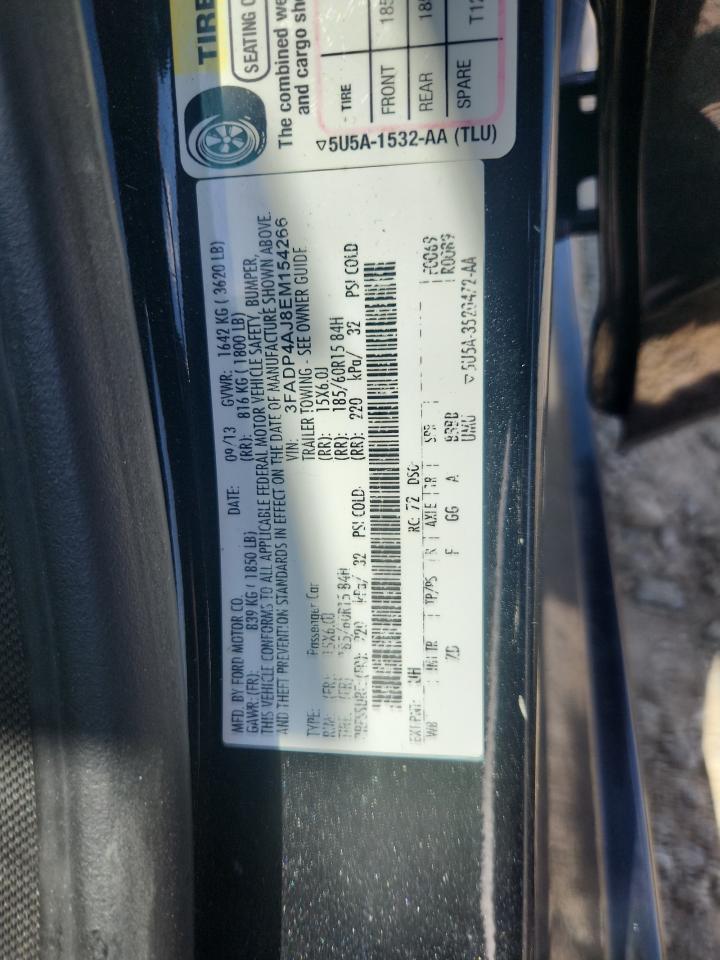 2014 Ford Fiesta S VIN: 3FADP4AJ8EM154266 Lot: 71191695