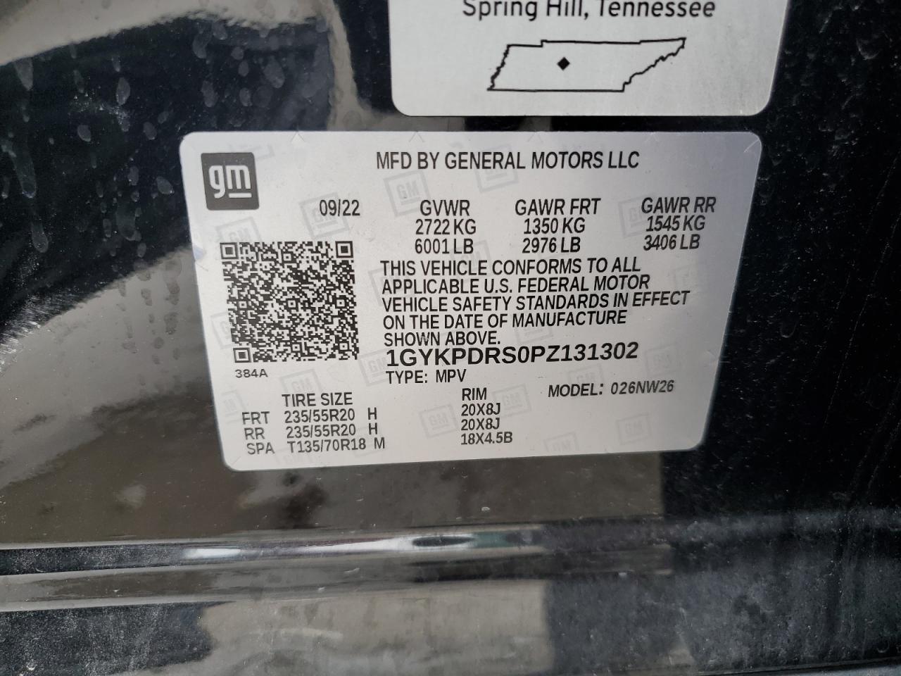 2023 Cadillac Xt6 Premium Luxury VIN: 1GYKPDRS0PZ131302 Lot: 71663155