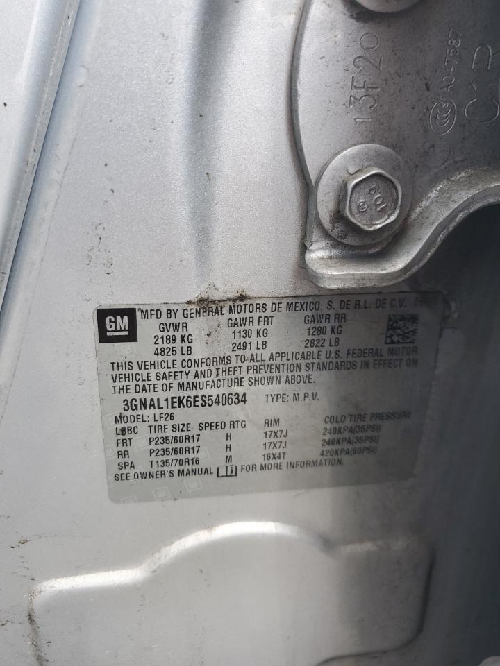 2014 Chevrolet Captiva Ls VIN: 3GNAL1EK6ES540634 Lot: 80019655