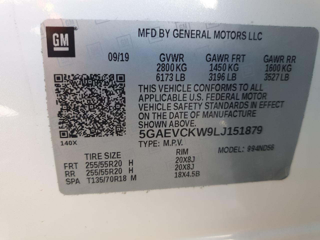 2020 Buick Enclave Avenir VIN: 5GAEVCKW9LJ151879 Lot: 71876915