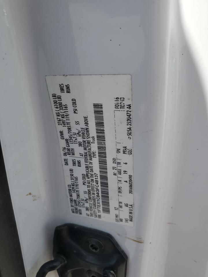 2016 Ford F150 Super Cab VIN: 1FTEX1C84GFC48137 Lot: 71822485