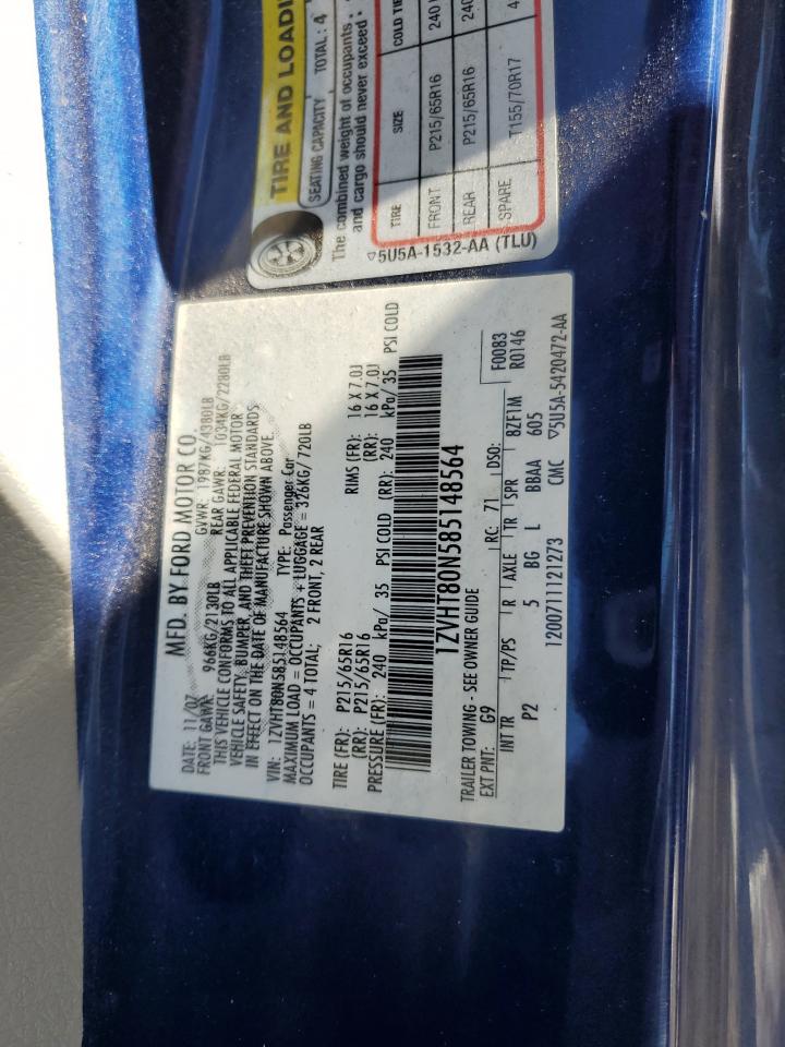 2008 Ford Mustang VIN: 1ZVHT80N585148564 Lot: 71557375