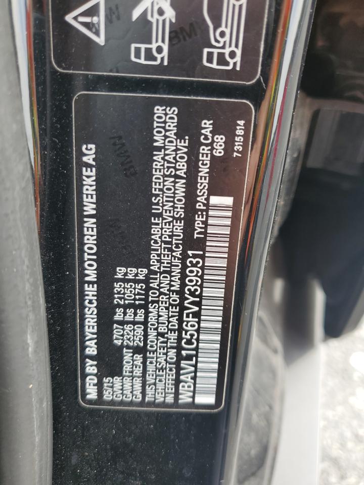 2015 BMW X1 xDrive28I VIN: WBAVL1C56FVY39931 Lot: 81829835