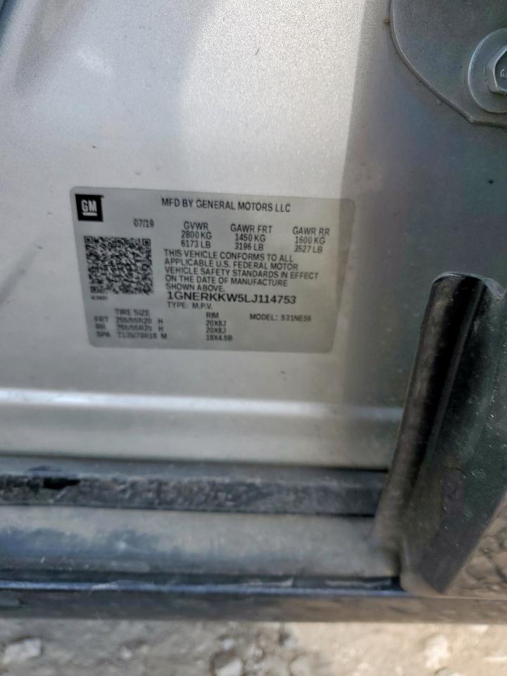 2020 Chevrolet Traverse Premier VIN: 1GNERKKW5LJ114753 Lot: 80750995