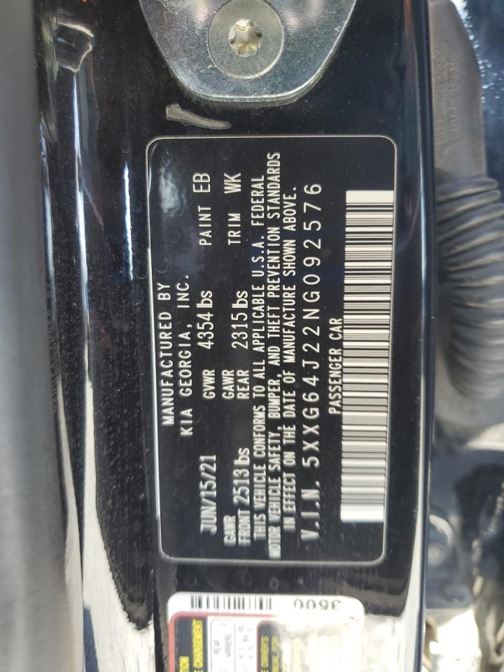 2022 Kia K5 Gt Line VIN: 5XXG64J22NG092576 Lot: 80217145