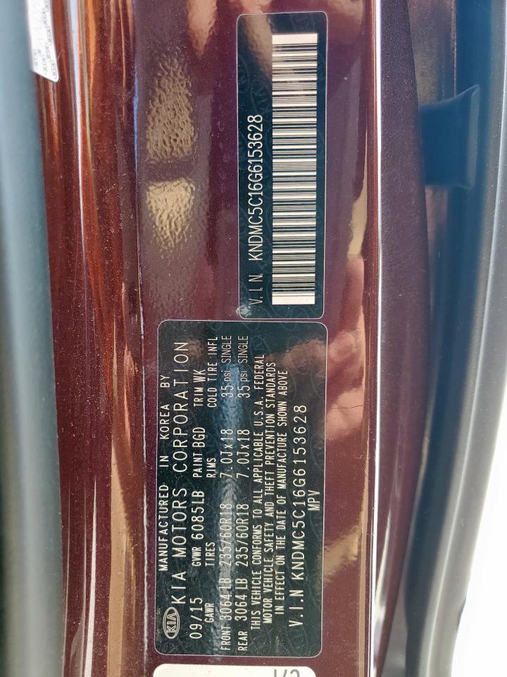 2016 Kia Sedona Ex VIN: KNDMC5C16G6153628 Lot: 80933805