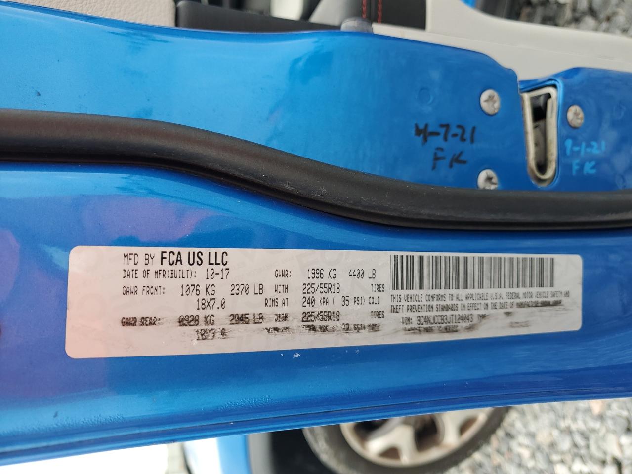 2018 Jeep Compass Limited VIN: 3C4NJCCB3JT124043 Lot: 84602095