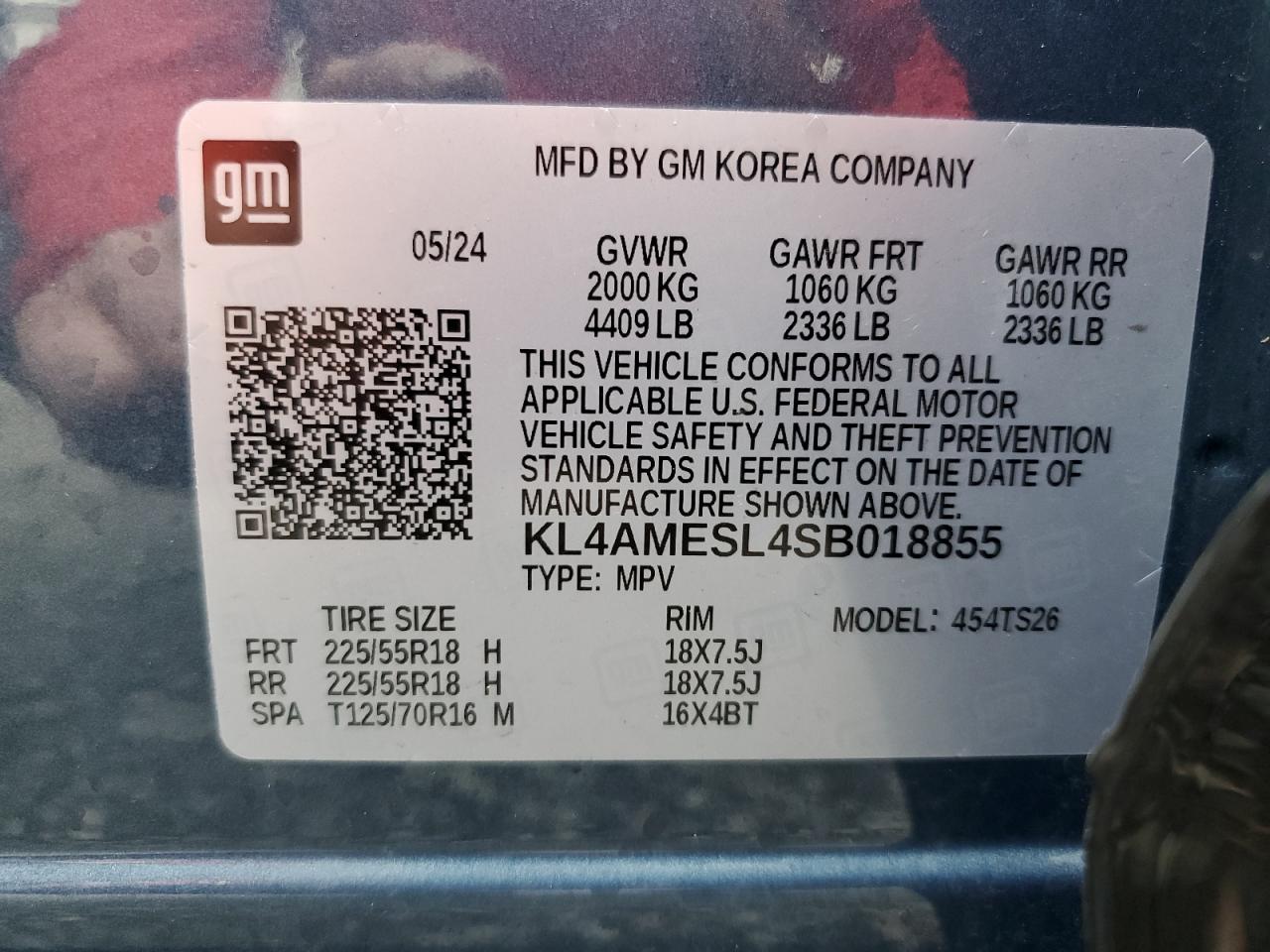 2025 Buick Encore Gx Sport Touring VIN: KL4AMESL4SB018855 Lot: 84232865