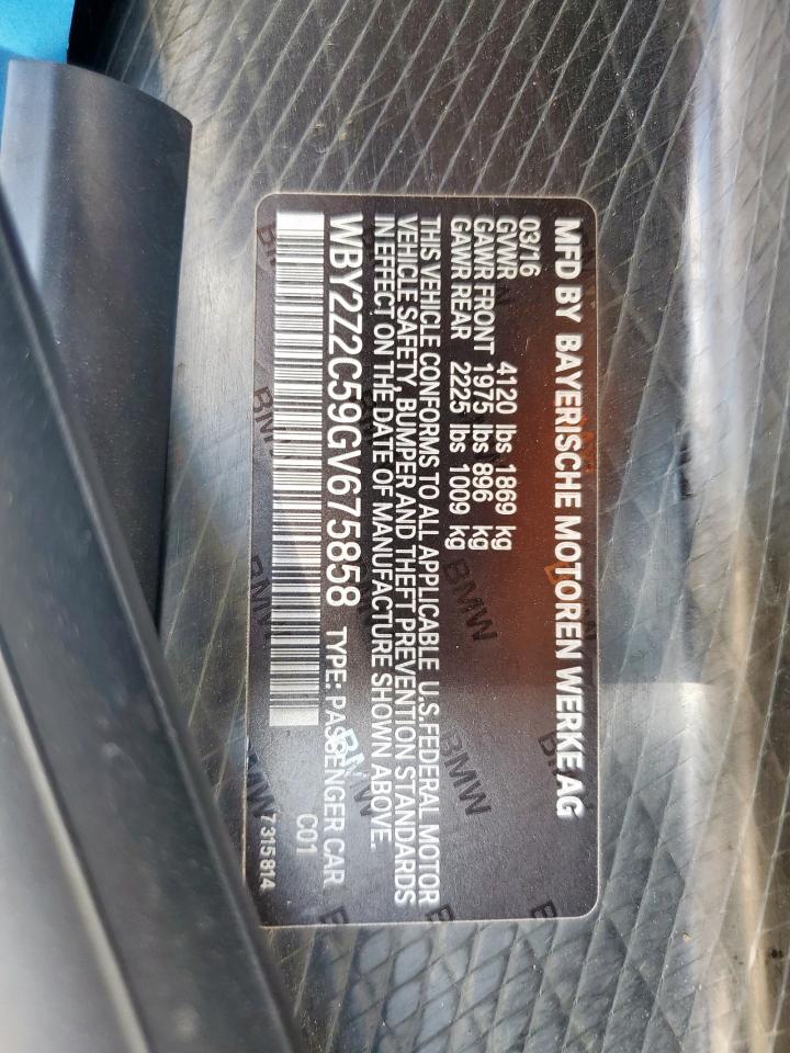 2016 BMW I8 VIN: WBY2Z2C59GV675858 Lot: 71113805