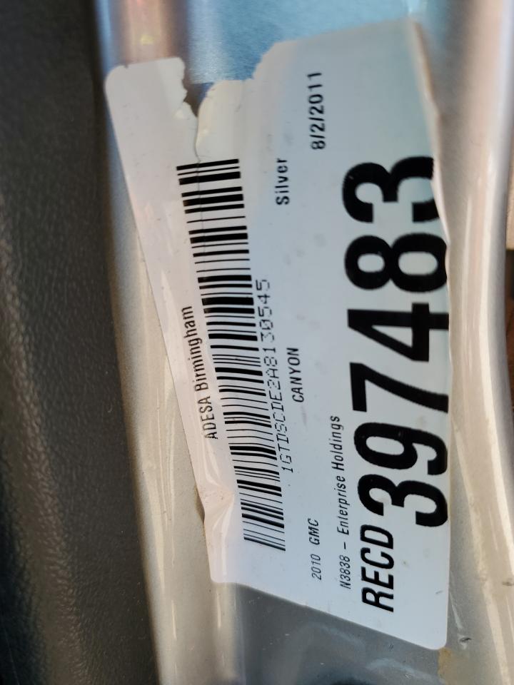 2010 GMC Canyon Sle VIN: 1GTDSCDE2A8130545 Lot: 71796035