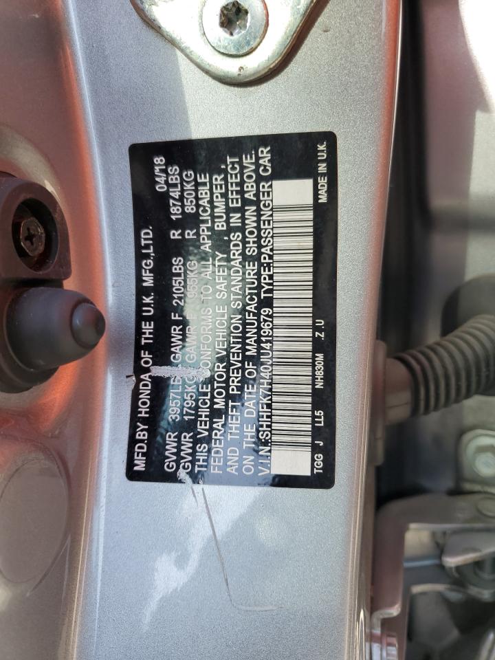 2018 Honda Civic Sport VIN: SHHFK7H40JU419679 Lot: 81956835