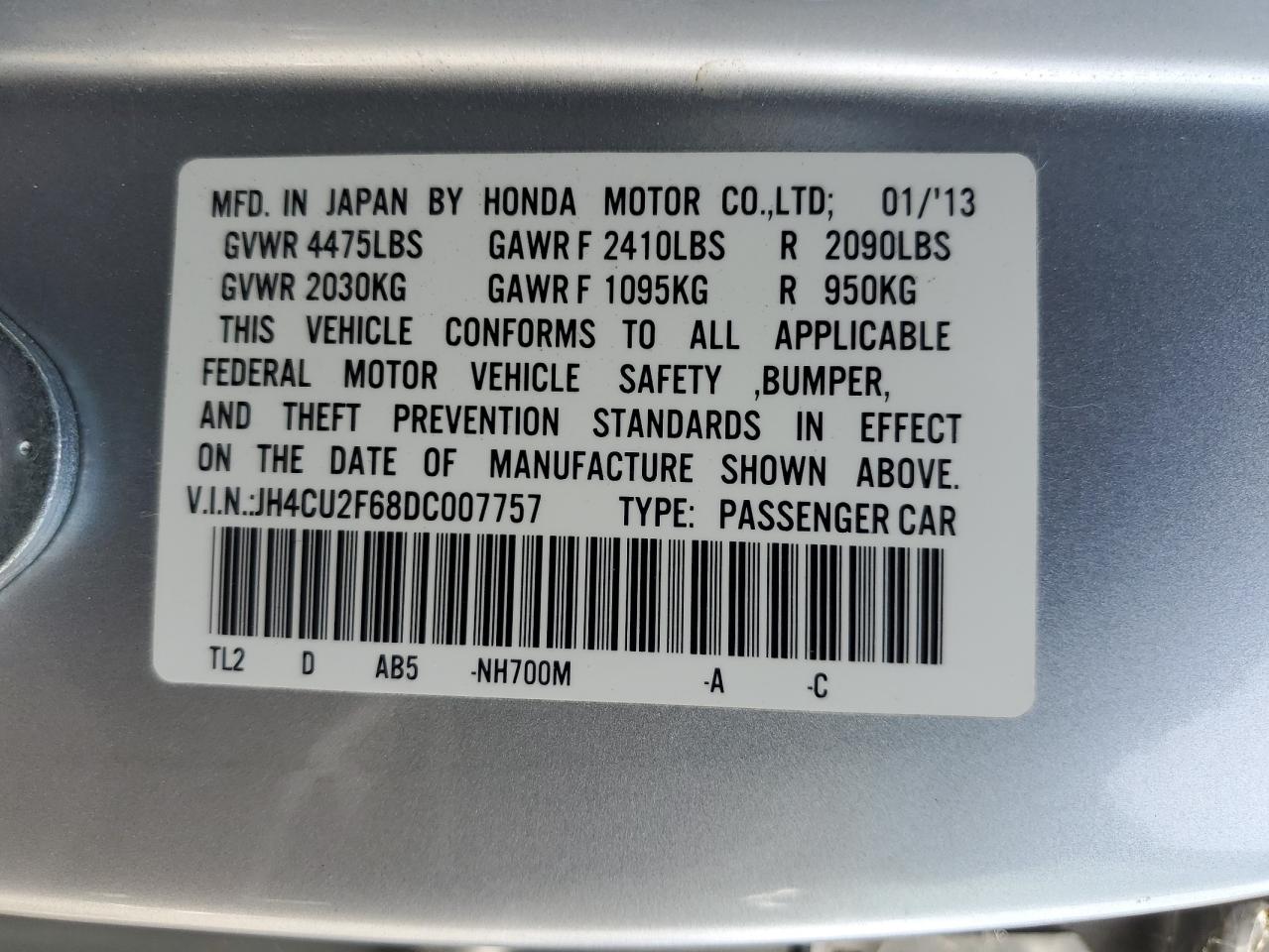 2013 Acura Tsx Tech VIN: JH4CU2F68DC007757 Lot: 81266225