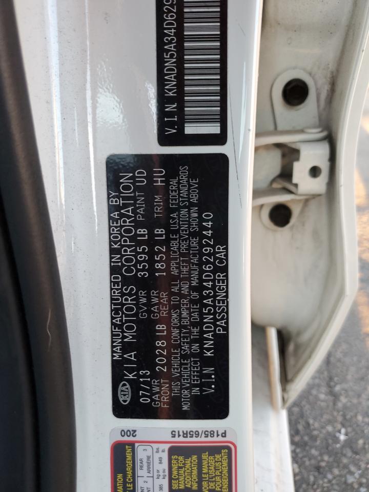 2013 Kia Rio Ex VIN: KNADN5A34D6292440 Lot: 82170865